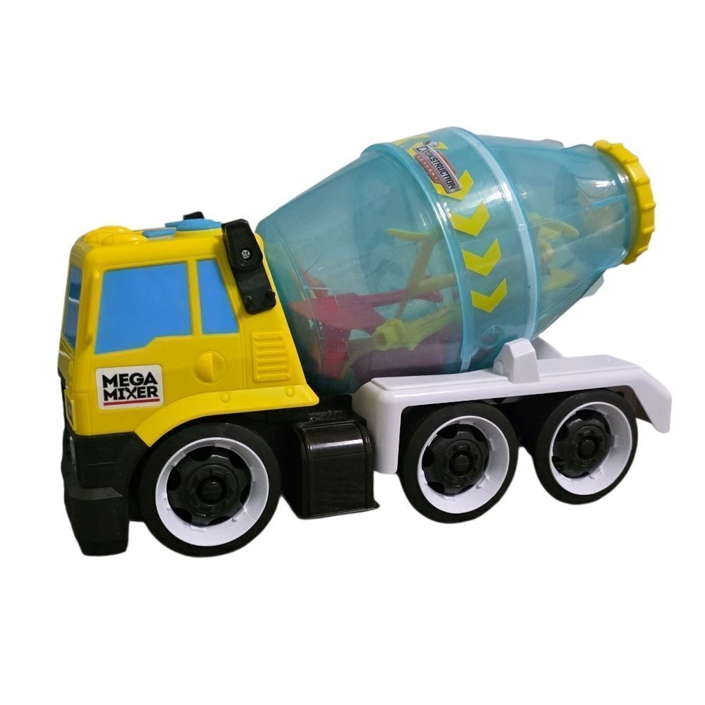 Yellow and Blue Concrete Mixer Truck with Durable Design